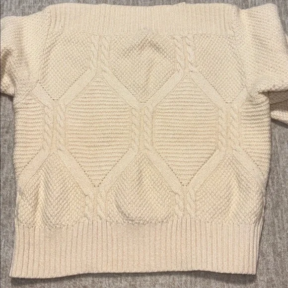 Vintage Courreges Paris Wool and Silk sweater Large 12/14 Cream made in France - Picture 4 of 5
